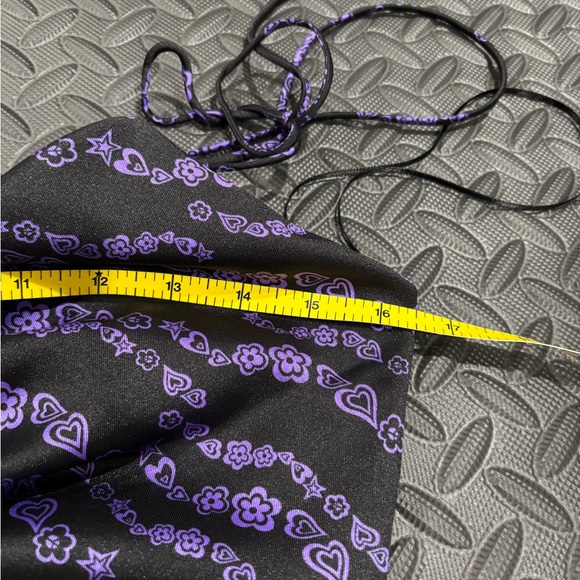 526. NWT! Sandro Black and Purple Ruched V-Neck Maxi Dress - Picture 5 of 8